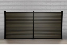 FencePlus - KIT - Slatted Fence Panel - Grey (inc. 1.85m Posts)