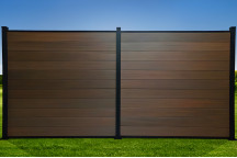 FencePlus - KIT - Duo Fence Panel - Walnut (inc. 2.4m Posts)