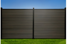 FencePlus - KIT - Slatted Fence Panel - Grey (inc. 2.4m Posts)