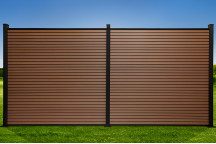 FencePlus - KIT - Slatted Fence Panel - Cedar  (inc. 2.4m Posts)