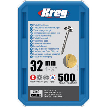 KREG - Pocket Screws - 32mm / 1-1/4\" #8 Coarse Washer-Head