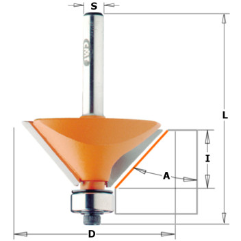 CMT - CHAMFER BIT W/BRNG HW S=6,35 D=31,7X 9,5