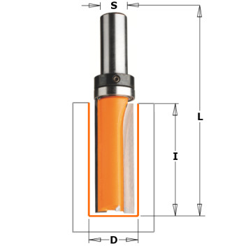 CMT - STRAIGHT BIT W/BEARING S=12.7 D=19X50.8 T.C