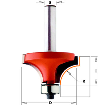 CMT - ROUNDOVER BIT W/BRNG HW S=6,35 D=19,1X12,7