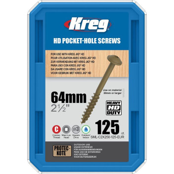 KREG - HD WR Pocket Screws - 64mm / 2-1/2\"  #14 Coarse Washer