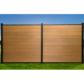 FencePlus - KIT - Duo Fence Panel - Cedar (inc. 2.4m Posts)