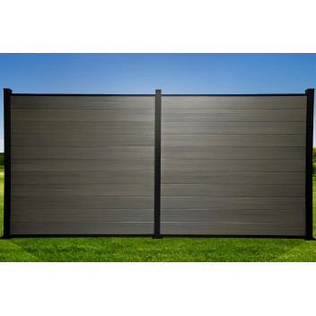 FencePlus - KIT - Duo Fence Panel - Grey (inc. 2.4m Posts)