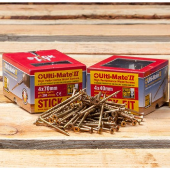 5mm x 60mm Ulti-Mate Zinc & Yellow Woodscrews (200)